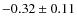 $-0.32\pm0.11$