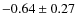 $-0.64\pm0.27$