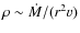 $\rho\sim\ensuremath{\dot M} /(r^2v)$