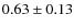 $0.63\pm 0.13$