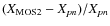 $(X_{\rm MOS2}-X_{pn})/X_{pn}$