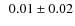 $~~0.01\pm 0.02$