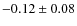 $ -0.12\pm 0.08$