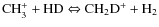 ${\rm CH_3^+ + HD \Leftrightarrow CH_2D^+ + H_2}$