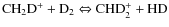 ${\rm CH_2D^+ + D_2 \Leftrightarrow CHD_2^+ + HD}$
