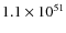 $1.1\times10^{51}$