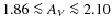 $1.86 \la A_V \la 2.10$