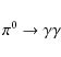 \begin{displaymath}\pi^0 \to \gamma \gamma\end{displaymath}