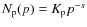 $N_{\rm p}(p) = K_{\rm p} p^{-s}$