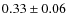 $0.33\pm0.06$