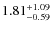 $\rm 1.81^{+1.09}_{-0.59}$