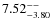 $\rm 7.52^{--}_{-3.80}$