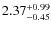 $\rm 2.37^{+0.99}_{-0.45}$