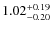 $\rm 1.02^{+0.19}_{-0.20}$