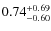 $\rm0.74^{+0.69}_{-0.60}$