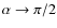 $\alpha \to \pi/2$
