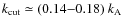 $k_{\rm cut} \simeq (0.14{-}0.18) ~
k_{\rm A}$