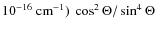 $
10^{-16}~{\rm cm}^{-1} ) ~ \cos^2 \Theta / \sin^4 \Theta$