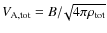 $V_{\rm A,tot} = B /\!\sqrt{4 \pi \rho_{\rm tot}}$