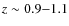 $z\sim 0.9{-}1.1$