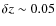 $\delta z \sim 0.05$