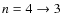 $n=4 \to 3$