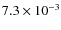 $7.3\times 10^{-3}$