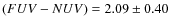 $(FUV - NUV) = 2.09 \pm 0.40$