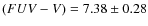 $(FUV-V) = 7.38 \pm 0.28$