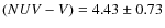 $(NUV-V)=4.43 \pm 0.73$