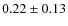 $0.22 \pm 0.13$