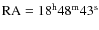 $\rm RA=18^h 48^m 43^s$