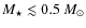 $M_\star \lesssim 0.5~M_\odot$