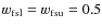 $w_{\rm fsl}=w_{\rm fsu}=0.5$