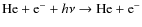 $\textup{He}+ \textup{e}^-+ h\nu \rightarrow \textup{He}+ \textup{e}^-$