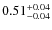 $0.51^{{\rm + 0.04}}_{{\rm - 0.04}}$