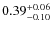 $0.39^{{\rm + 0.06}}_{{\rm - 0.10}}$