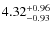 $4.32^{{\rm + 0.96}}_{{\rm - 0.93}}$