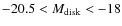 $-20.5 < M_{\rm disk} < -18$