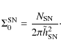\begin{displaymath}\Sigma_0^{\rm SN} = {{N_{\rm SN}}\over {2 \pi \tilde{h}_{\rm SN}^2}} {\cdot}
\end{displaymath}