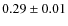 $0.29\pm0.01$