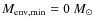 $M_{{\rm env},{\rm min}}=0~M_{\odot}$