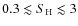 $0.3 \lesssim S_{\rm H} \lesssim 3$