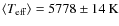 $\langle{T_{{\rm eff}}}\rangle=5778\pm 14\:{\rm K}$