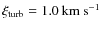 $\xi_{{\rm turb}}=1.0\: {{\rm km}~{\rm s}^{-1}}$