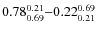 $ 0.78_{0.69 }^{\rm0.21 }{-}0.22_{0.21 }^{\rm0.69 }$
