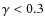 $\gamma < 0.3$
