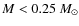 $M<0.25~M_\odot$