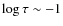 $\log{\tau} \sim -1$
