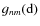 $g_{nm}({\rm d})$
